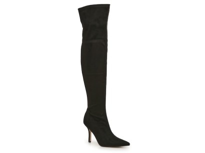 MARC FISHER TIAGO OVER-THE-KNEE BOOT in BLACK ~ point toe stiletto heel long boots - flipped