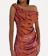 Vivienne Westwood NEW GINNIE PENCIL DRESS in Winetasting Tiger ~ luxe silk blend animal print dresses ~ asymmetric fashion ~ off shoulder ~ sustainable designer fashion