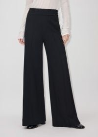 ME and EM Perfect Simplicity Ponte Palazzo Pant in Black ~ chic tailored wide leg trousers