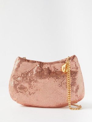 ROSANTICA Alba chainmail shoulder bag in pink / glittering chain mail occasion bags