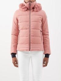 FUSALP Gardena faux-fur hooded down ski jacket in pink – womens padded winter sports jackets