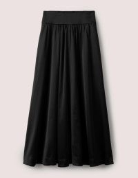 Boden Satin Party Maxi Skirt in Black | womens long length evening skirts | occasion wardrobe staples