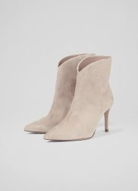L.K. BENNETT Taytum Desert Suede Pull-On Ankle Boots ~ womens luxe point toe booties