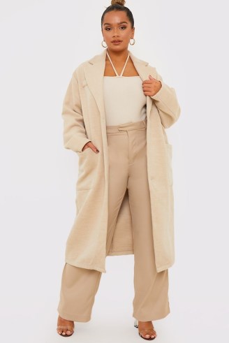 TERRIE MCEVOY CAMEL BELTED LIGHTWEIGHT SLOUCHY COAT ~ celebrity inspired tie waist coats - flipped