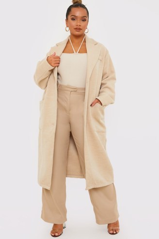 TERRIE MCEVOY CAMEL BELTED LIGHTWEIGHT SLOUCHY COAT ~ celebrity inspired tie waist coats
