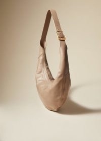 KHAITE THE AUGUST HOBO in Taupe Leather | luxe curved shoulder bags