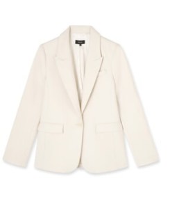 ME and EM Tux Longline Blazer in Pearl ~ women’s off white single button closure blazers ~ womens smart sustainable jackets