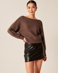 Abercrombie & Fitch Easy Dolman Sweater in Brown