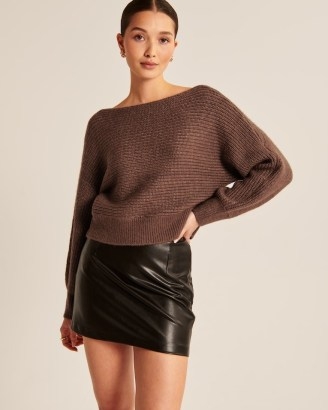 Abercrombie & Fitch Easy Dolman Sweater in Brown - flipped
