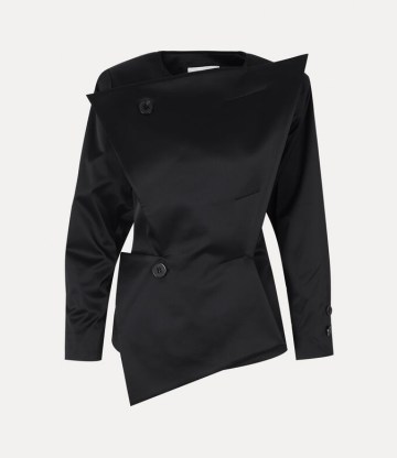 Vivienne Westwood ZORA JACKET in Black ~ women’s contemporary asymmetric jackets - flipped