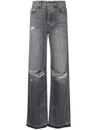 AMIRI distressed straight-leg jeans in anthracite grey | women’s ripped denim fashion