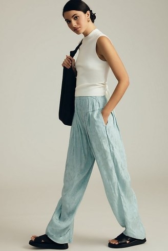 By Anthropologie Pleated Harem Trousers in Sky