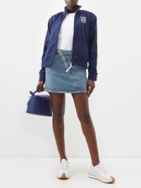 LOEWE Asymmetric-front denim mini skirt in blue