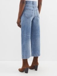 KHAITE Hewey cropped wide-leg jeans in blue ~ casual denim clothes ~ crop leg