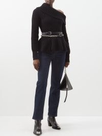 ALEXANDER MCQUEEN High-rise denim slim-leg jeans in blue | dark wash | womens casual fashion