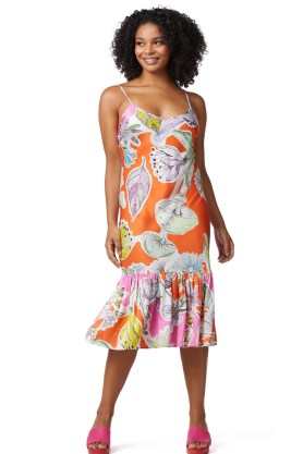 gorman Botanic Slip Dress – satin floral print cami strap dresses