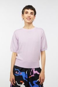 gorman Bright Side Knit Top in Lilac ~ lurex and organic cotton blend tops