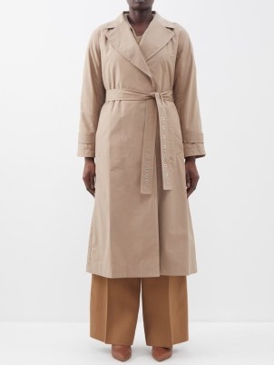 MAX MARA Etrench coat in camel ~ classic light brown wrap style tie waist coats