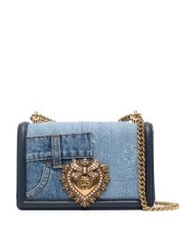 Dolce & Gabbana logo-plaque shoulder bag in blue | heart embellished bags