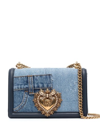 Dolce & Gabbana logo-plaque shoulder bag in blue | heart embellished bags