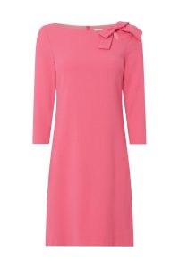 jane atelier EMMA WOOL TUNIC DRESS in Bubblegum Pink ~ chic minimalist clothing ~ vintage inspired clothes ~ bow detail dresses