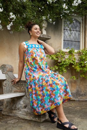 gorman Fleuriste Tiered Dress – womens sleeveless organic cotton floral print dresses