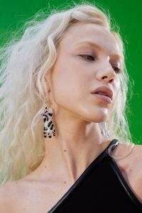 Simon Miller GLASS ZEBRA EARRINGS / monochrome animal print drops / statement fashion jewelllery