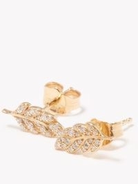 SYDNEY EVAN Feather diamond & 14kt gold earrings – small luxe studs with diamonds