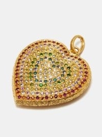 CAROLINA BUCCI Rainbow Heart sapphire & 18kt gold pendant – large luxe pendants – fine luxury jewellery in the shape of hearts