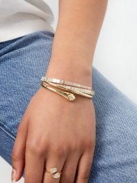 ANITA KO Snake Coil diamond, emerald & 18kt gold bracelet – elegant bracelets – luxe jewellery
