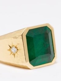 OCTAVIA ELIZABETH Ambition diamond, emerald & 18kt gold ring ~ women’s green stone rings ~ womens fine jewellery