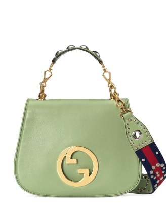 Gucci Gucci Blondie top handle bag in pistachio green | luxe handbags | studded bags