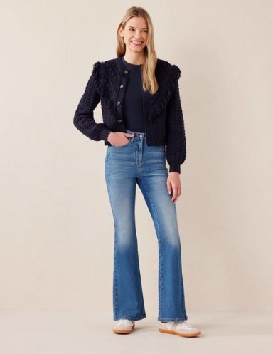 Boden High Rise Flare Jeans in Mid Vintage | women’s blue denim flares - flipped