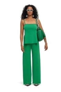 SIMON MILLER JABBER PANT in GRASS GREEN ~ womens wide leg knitted trousers ~ chic casual fashion