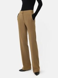 JIGSAW Fluid Twill Mason Trouser in Brown – women’s slim fit suit trousers