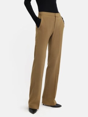 JIGSAW Fluid Twill Mason Trouser in Brown – women’s slim fit suit trousers - flipped