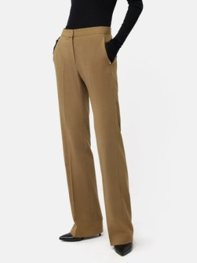 JIGSAW Fluid Twill Mason Trouser in Brown – women’s slim fit suit trousers