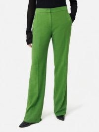 JIGSAW Crosshatch Mason Trouser in Green ~ womens slim tailored trousers ~ women’s smart kick hem pants
