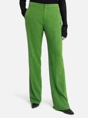 JIGSAW Crosshatch Mason Trouser in Green ~ womens slim tailored trousers ~ women’s smart kick hem pants - flipped