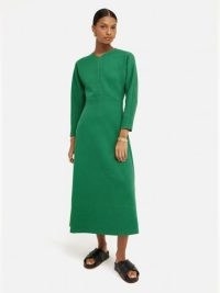 JIGSAW Heavy Crepe Jersey Zip Dress in Green ~ minimalist fashion
