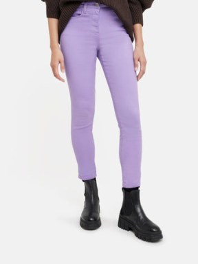 JIGSAW 28″ Richmond Garment Dye Jean in Lilac ~ women’s light purple denim skinnies - flipped