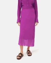 Jigsaw Crinkle Bias Maxi Skirt in Purple Orchid | long length sheer overlay skirts | jewel tone colours