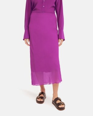 Jigsaw Crinkle Bias Maxi Skirt in Purple Orchid | long length sheer overlay skirts | jewel tone colours - flipped