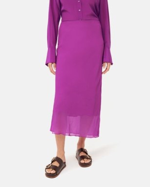 Jigsaw Crinkle Bias Maxi Skirt in Purple Orchid | long length sheer overlay skirts | jewel tone colours