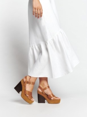 Reformation Juna Platform Sandal in Pecan ~ brown chunky platforms ~ strappy block heel sandals - flipped