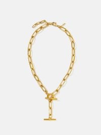 JIGSAW Textured Heritage Necklace – womens contemporary gold tone chain link necklaces – chic fashion jewellery