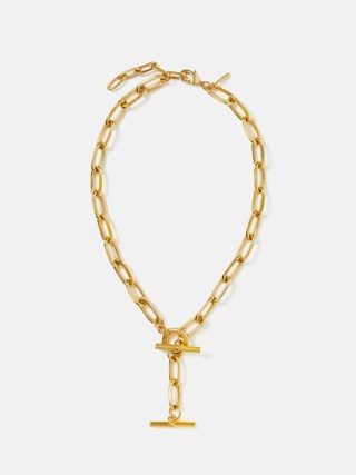 JIGSAW Textured Heritage Necklace – womens contemporary gold tone chain link necklaces – chic fashion jewellery