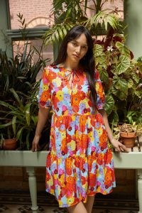 gorman Mathilde Pop Dress – womens tiered floral print dresses – women’s organic cotton clothes