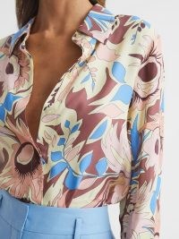 REISS LIV FLORAL PRINTED SHIRT MULTI / womens relaxed smart-casual shirts