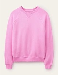 Boden Relaxed Raglan Sweatshirt in Wild Orchid ~ womens pink sweatshirts ~ women’s long sleeved crewneck sweat tops ~ casual wardrobe essentials